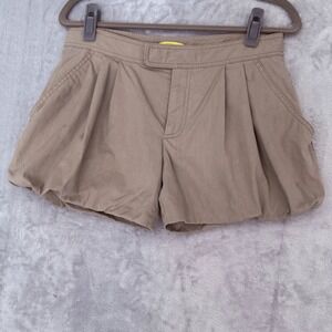 Catherine Malandrino Balloon Shorts Khaki Tan Pleated High Waist Size S
